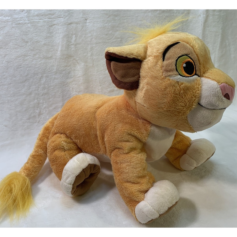 Disney Parks Large Simba Lion King Plush Stuffed Animal Authentic 14" Soft Toy